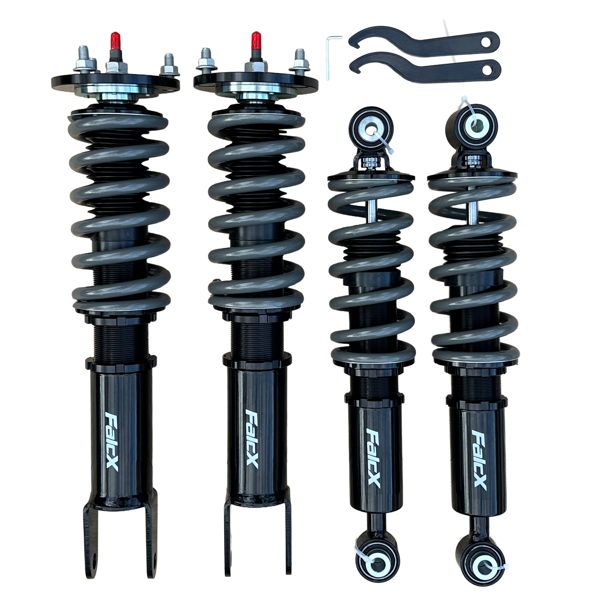 FalcX coilover full set for an FG–FGX Ford Falcon: front pair and rear pair
